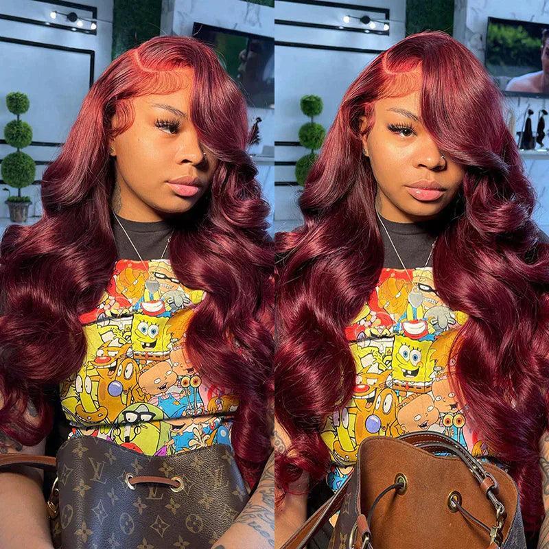 13x4 Lace Frontale Perruque Couleur 99j Body Wave - SHINE HAIR