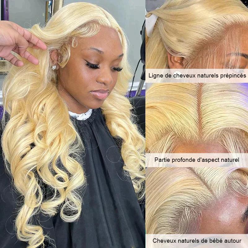 13x4 Quantité Limitée Perruque Couleur #613 Blonde Body Wave Cheveux Humains - SHINE HAIR