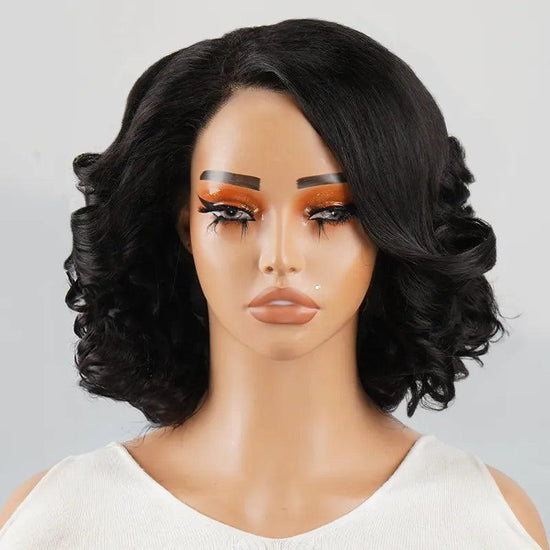 13x4 Rebondissement Bob Rose Bouclée Perruque Frontale Dentelle Cheveux Humains - SHINE HAIR