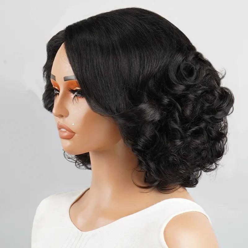 13x4 Rebondissement Bob Rose Bouclée Perruque Frontale Dentelle Cheveux Humains - SHINE HAIR