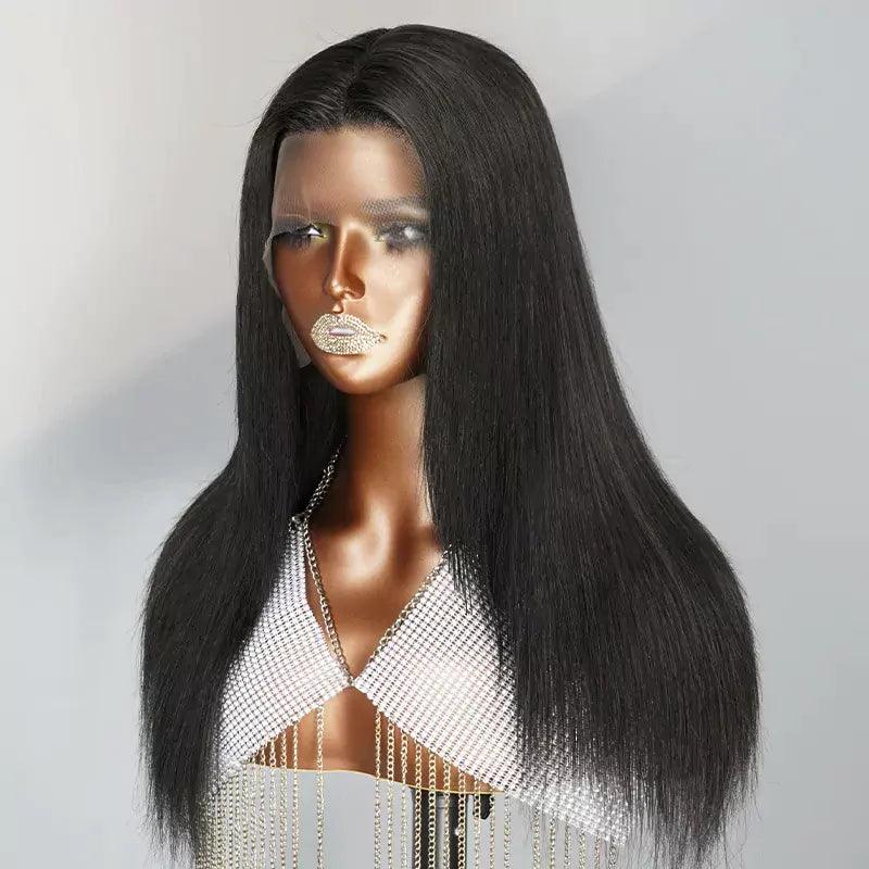 13x4 Rétro Couleur Gris Crayon Perruque Dentelle Cheveux Humains Frontale Wig - SHINE HAIR