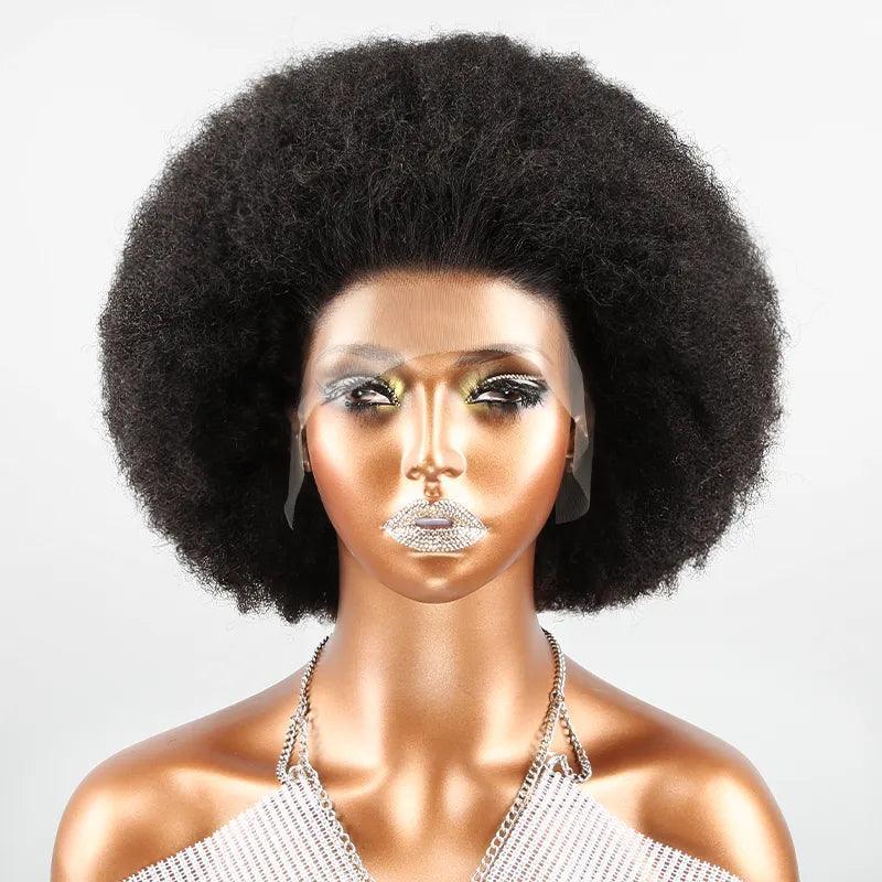 13x4 Super Afro Kinky Curly Bob Bouclé Perruque Dentelle Frontal Wig - SHINE HAIR
