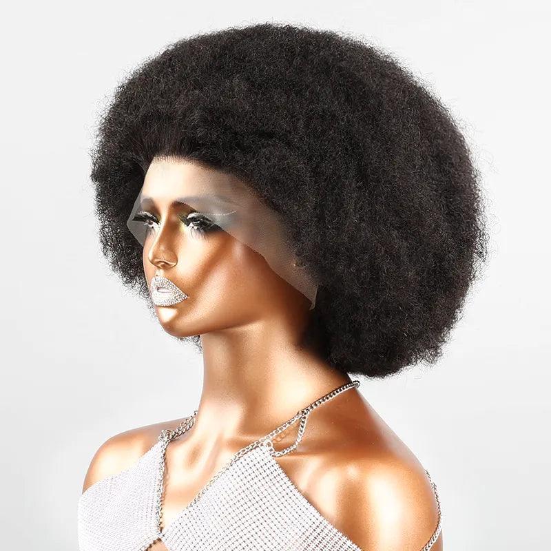 13x4 Super Afro Kinky Curly Bob Bouclé Perruque Dentelle Frontal Wig - SHINE HAIR