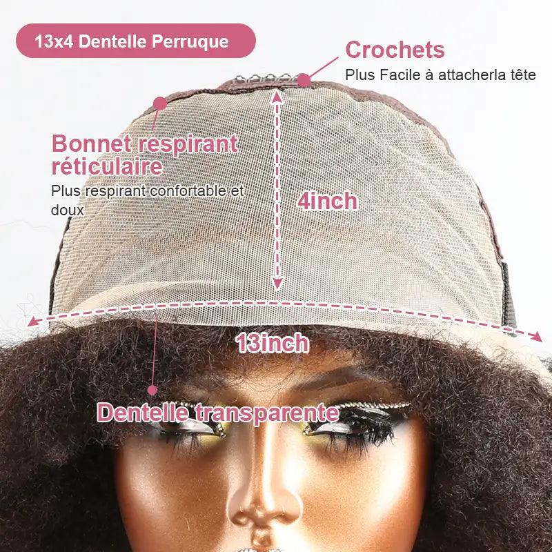 13x4 Super Afro Kinky Curly Bob Bouclé Perruque Dentelle Frontal Wig - SHINE HAIR