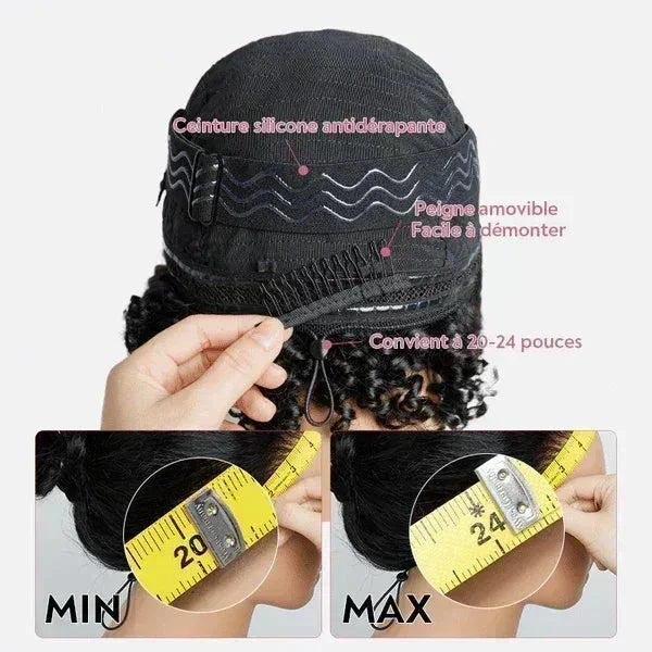 Wig Afro Curly Ombré 4x4 Sans Colle Densité 300% Ultra Volumineuse 100% Humain