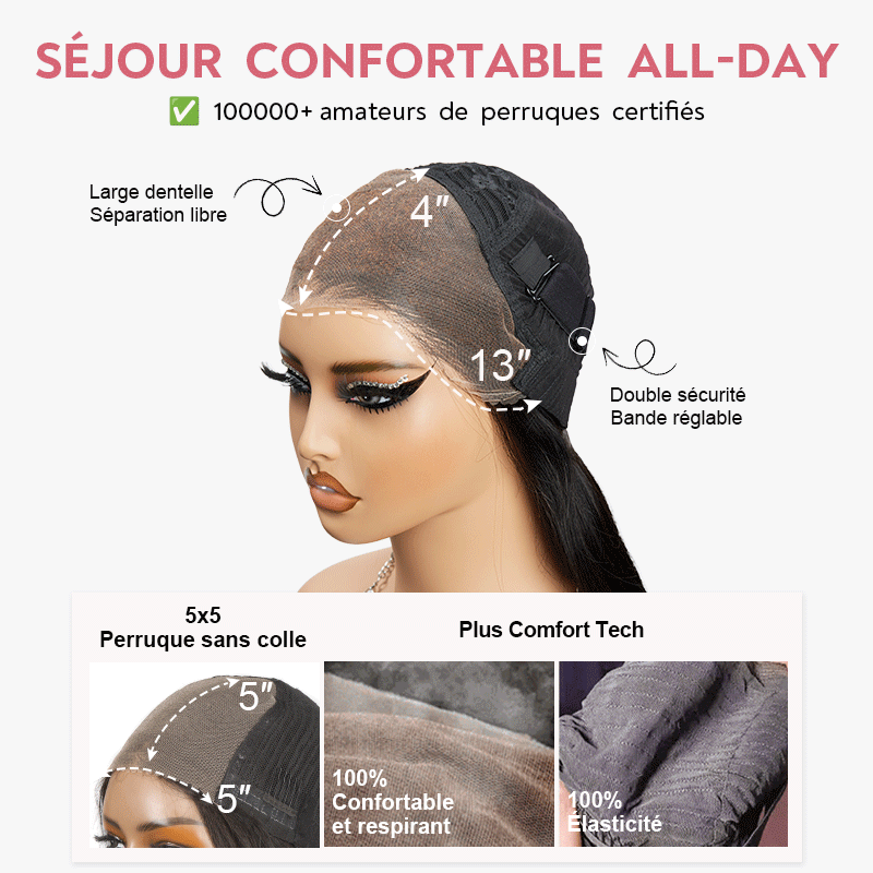 Texture Parfaite Glueless 5x5/13x4 Couche Bordeaux Foncé Perruque Sans Colle Body Wave