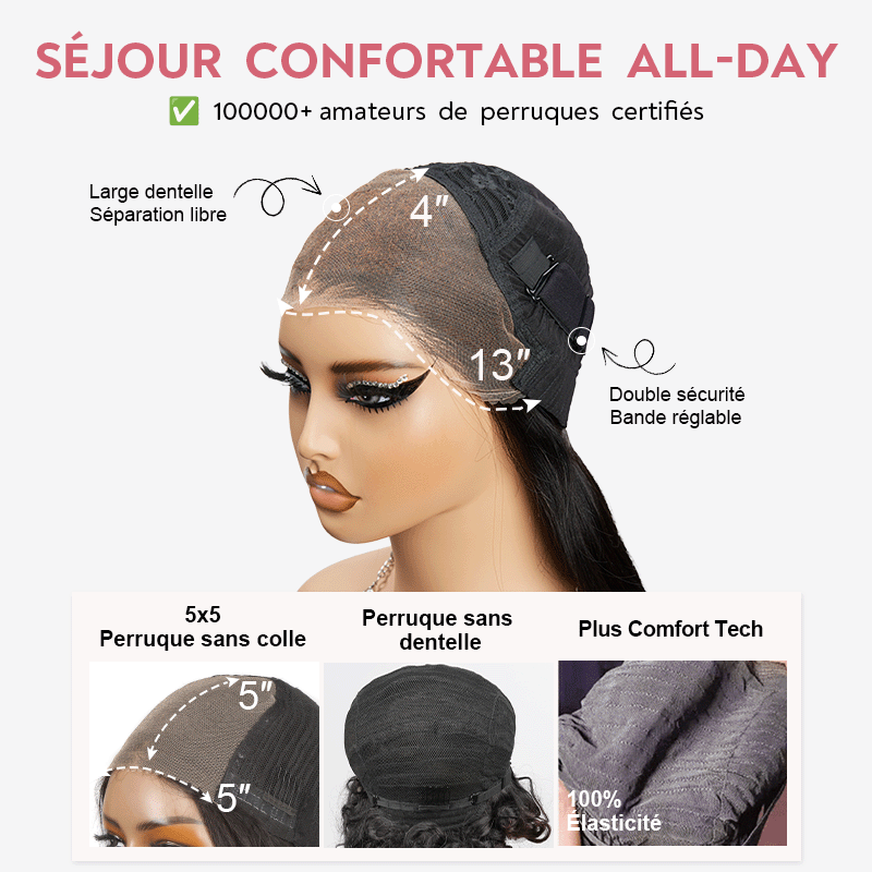 Chic Sans Ondes Romaines Effort Perruque 5x5 13x4 Glueless Water Wave Avec Raie au Milieu Short Wig