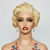 13x6 Dentelle Style Vintage Bob Couleur Blonde/Naturel Perruque Frontale - SHINE HAIR