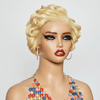13x6 Dentelle Style Vintage Bob Couleur Blonde/Naturel Perruque Frontale - SHINE HAIR