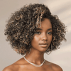 2 𝑭𝑶𝑹 €109🔥Perruque #4-27 Highlight Pixie+Blonde Highlight Lisse/Highlight Kinky Curly/Mèches Blondes  Ondulé /Blond Ombré Bouclé/ Dégradé 99J Lisse