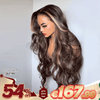 Brillant Glueless 13x4 Couleur Highlight Perruque Sans Colle Body Wave Cheveux Humains