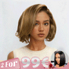 2 𝑭𝑶𝑹 €99🔥Doux Et Naturel Couche Highlight 13x2 Dentelle 300% Densité +2x6 Dentelle Bob Perruque