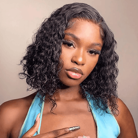 Bob Wig With Bangs Straight Human Hair Wig 200% Density