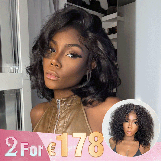 2 𝑭𝑶𝑹 €178.88🔥10"Glueless Ondulé+10"Glueless Ondulé/10"Glueless Lisse/12"Glueless Kinky Curly/10"Glueless Ondulé/10"Glueless Lisse