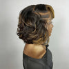 Perruque Lace Frontal 13x6 Carré Asymétrique Dégradé Côté Rasé Highlight Noir San Colle