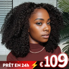 𝐏𝐫𝐞̂𝐭 𝐞𝐧 𝟐𝟒𝐡⚡Les Plus Chauds 9x6 Glueless Bob Kinky Curly Perruque Sans Colle
