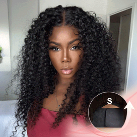 Volumineuse Glueless Bonnet Réglable Wear Go 7x5 Perruque Sans Colle Deep Curly 280 Densité