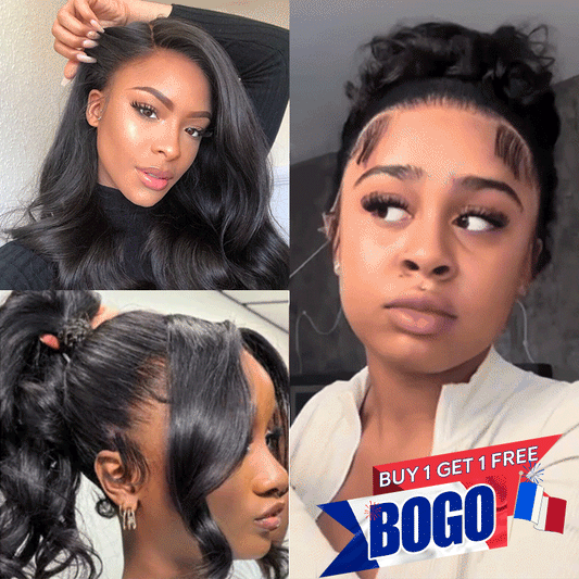 𝑩𝒖𝒚 1 𝑮𝒆𝒕 1 𝑭𝒓𝒆𝒆💥 360 Perruque Dentelle Frontale Casquette À Cordon Flexi-Fit Invisible Body Wave