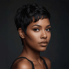 Patron Mature Coupe Pixie Avec Ondulation De L'eau Glueless Bob Perruque