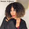 Perruque Bob Bouclé Glueless 4x4 Ombré Marron Densité 250% avec Edges 4C