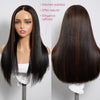 Highlight Glueless Perruque Longue Lisse Mèches Brunes Qualité Vietnamienne 300% Densité  Anti-Emmêlement