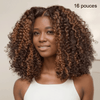9x6 Glueless Cuivre Highlight Perruque Sans Colle Kinky Curly 250 Densité