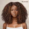 9x6 Glueless Cuivre Highlight Perruque Sans Colle Kinky Curly 250 Densité
