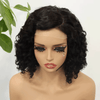 Dentelle Invisible Volume Naturel 4x4 Dentelle Partie Latérale Bob Perruque Bouclé 250% Densité