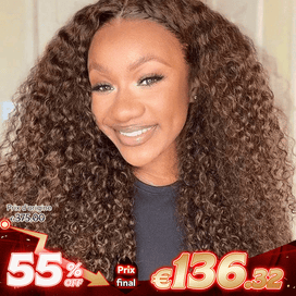 7x5 5x5 Natural Authentic Chocolate Brown Curly Human Hair Glueless Wig