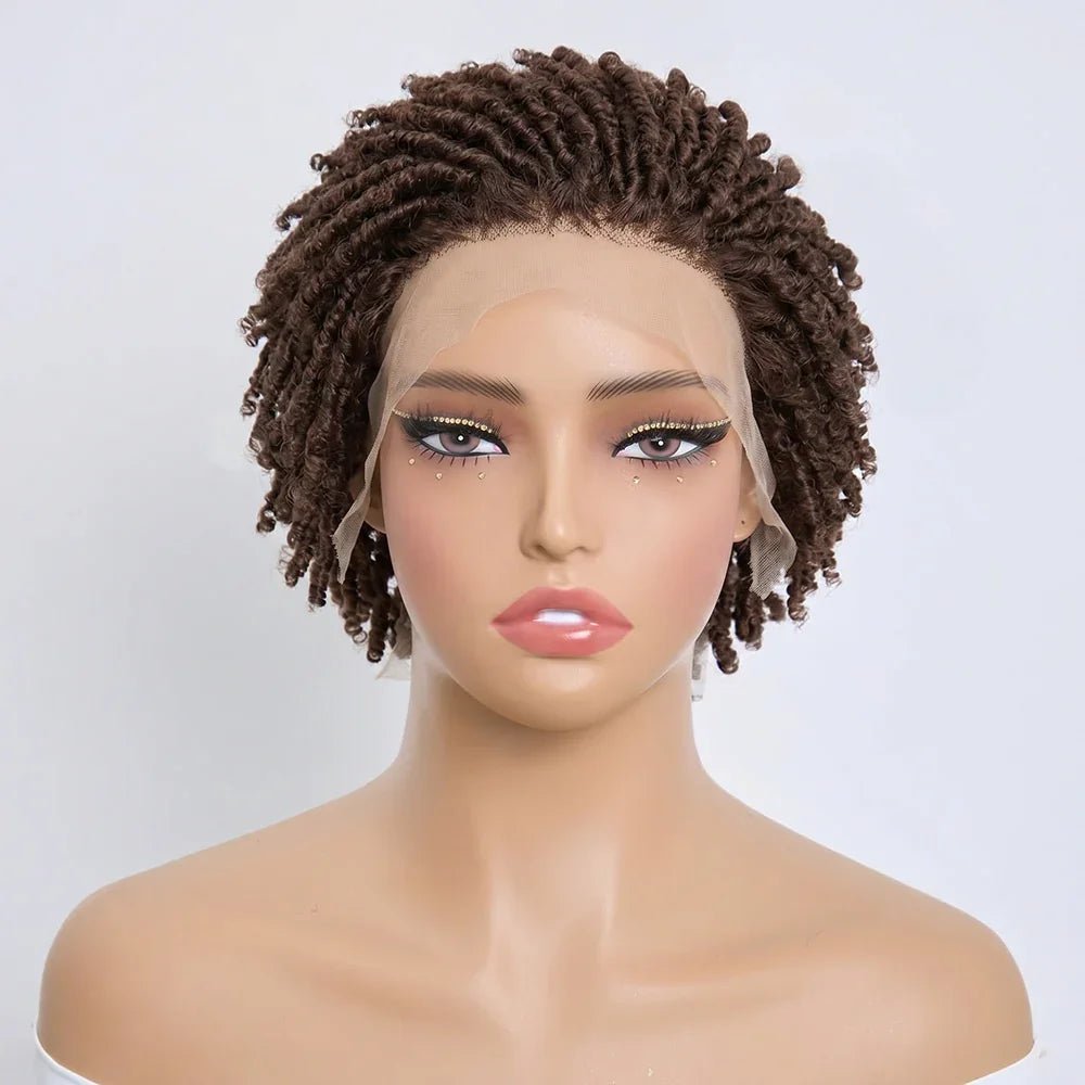 Chic Perruque 4/30 Afro Kinky Curly Noir 13x4 Lace Cheveux Courts Bouclés Portez Et Partez