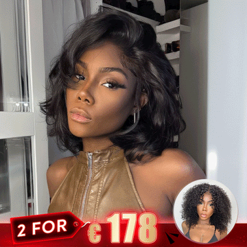 2 𝑭𝑶𝑹 €178.88🔥10"Glueless Ondulé+10"Glueless Ondulé/10"Glueless Lisse/12"Glueless Kinky Curly/10"Glueless Ondulé/10"Glueless Lisse