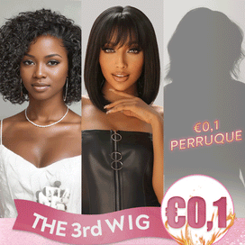 𝟑ᵉ 𝐩𝐞𝐫𝐫𝐮𝐪𝐮𝐞 𝐚̀  €𝟎,𝟏🔥Lisse Bob Perruque Avec Frange 8"+Glueless Bouclée Bob 13x4 Perruque 8"