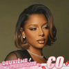 𝟐ᵉ 𝐩𝐞𝐫𝐫𝐮𝐪𝐮𝐞 𝐚̀ 𝟎€🔥Glueless Couche Marron Mélangé Noir Coupe Courte Bob 13x4 Perruque Sans Colle