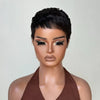 Perruque Full Lace Pixie 100% Cheveux Humains Frange Effilée Naturelle