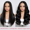 Luxueux Sans Colle Perruque Bone Straight Noir Vietnamienne 300% Densité Lisse