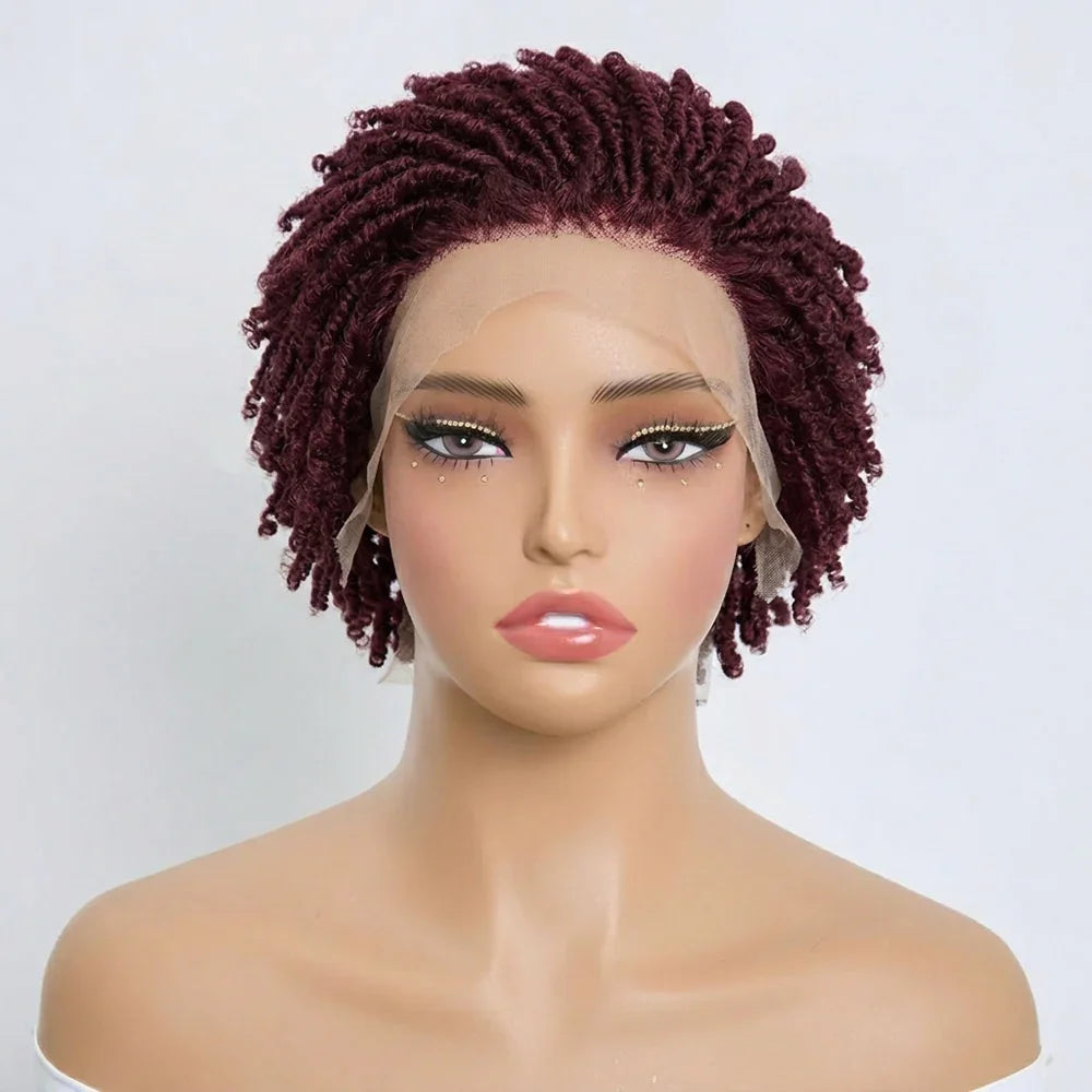 Chic Perruque 4/30 Afro Kinky Curly Noir 13x4 Lace Cheveux Courts Bouclés Portez Et Partez