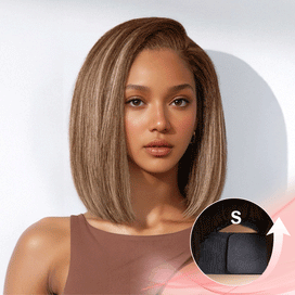 À La Mode Glueless Couleur Highlight 7x4 Pré-épilé Capuchon Réglable Perruque Sans Colle