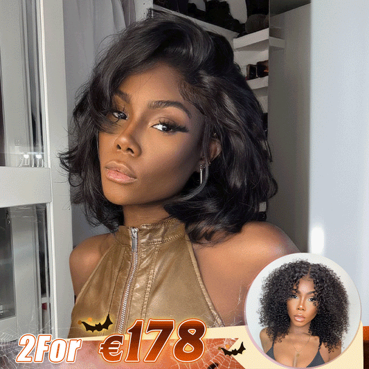 2 𝑭𝑶𝑹 €178.88🔥10"Glueless Ondulé+10"Glueless Ondulé/10"Glueless Lisse/12"Glueless Kinky Curly/10"Glueless Ondulé/10"Glueless Lisse