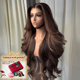 Glueless Couleur Highlight Burn Wear & Go 4x4 Perruque Sans Colle Body Wave 250% Densité