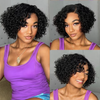 𝐏𝐫𝐞̂𝐭 𝐞𝐧 𝟐𝟒𝐡⚡Tendances Courte Bob Perruque 13x4 Dentelle Bouclé Cheveux Humains