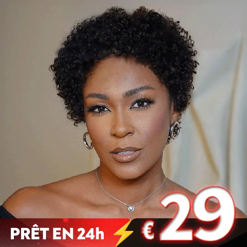 3 Colors Pixie Wig Short Natural Human Hair