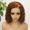 Dentelle Invisible Volume Naturel 4x4 Dentelle Partie Latérale Bob Perruque Bouclé 250% Densité