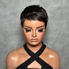 Perruque Full Lace Pixie 100% Cheveux Humains Frange Effilée Naturelle
