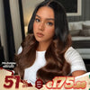 Allure Naturelle Glueless Couleur Ombre Brun 13x4 Perruque Sans Colle Cheveux Humains Body Wave