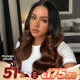 Allure Naturelle Glueless Couleur Ombre Brun 13x4 Perruque Sans Colle Cheveux Humains Body Wave