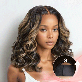 Glueless Couleur Blond Highlight 5x5 Capuchon Réglable Perruque Sans Colle Loose Wave