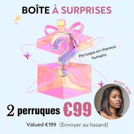 €99 Boîte Mystère Comprend 2 Perruques Cheveux Humains Valued €99-€199