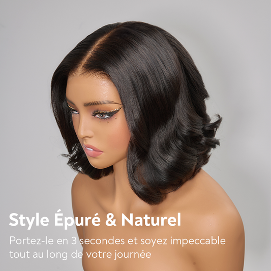 Style Naturel Glueless Bob Wear Go 4x4 Perruque Sans Colle Cheveux Humains Ondulé