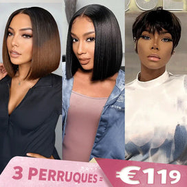 𝟑 𝐏𝐞𝐫𝐫𝐮𝐪𝐮𝐞𝐬=€𝟏𝟏𝟗⚡L'Élégance Sans Effort Soyeux 2x6 Dentelle Perruques Cheveux Humains