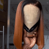 𝐏𝐫𝐞̂𝐭 𝐞𝐧 𝟐𝟒𝐡⚡Glueless Gingembre Ombre Coupe Émoussée Lisse Bob 9x6 Perruque Sans Colle
